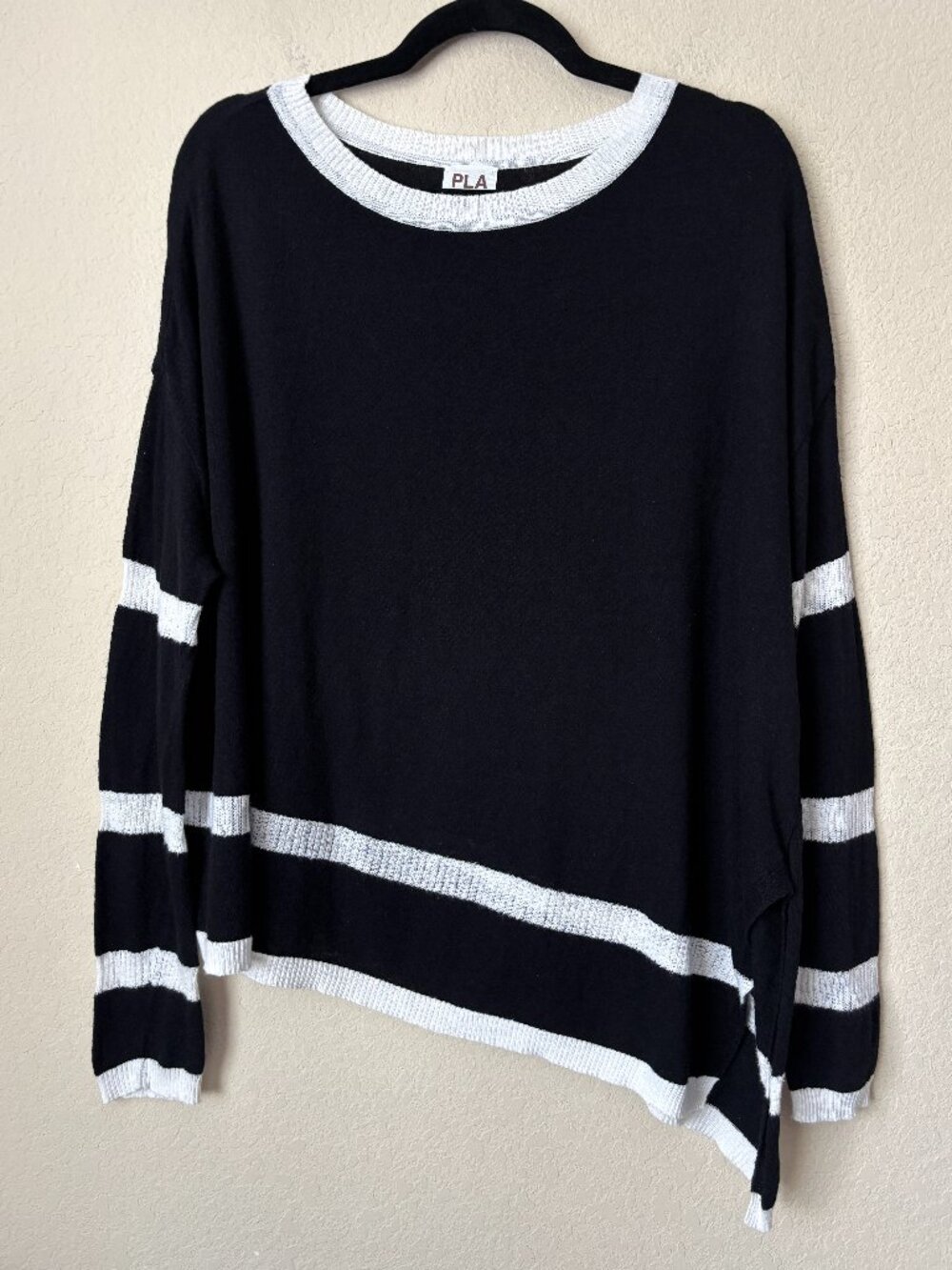 Planet by Lauren G Linen Pima Cotton Blend Asymmetrical Hem Lagenlook Top